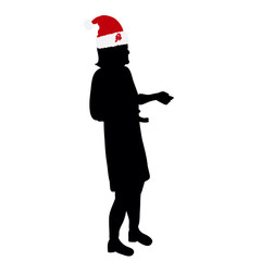 isolated, girl silhouette, new year