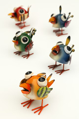 Colorful toy birds