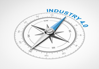 Compass on White Background, Modern Industry Technology Concept