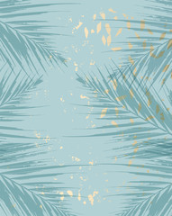 Trendy chic pattern in tropical style and gold dust confetti texture © Anna Sokol