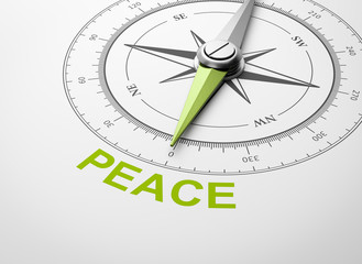 Compass on White Background, Peace Concept