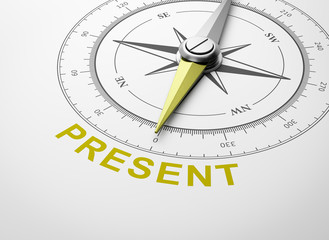 Compass on White Background, Present Concept