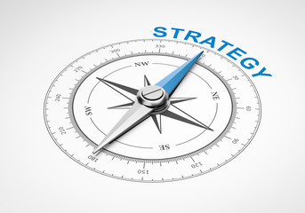 Compass on White Background, Strategy Concept