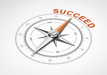 Compass on White Background, Succeed Concept