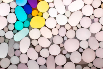 multicolored background with pattern based on circular structures. bright background with circular structures like vegetable cells, shadow and light in an uneven texture