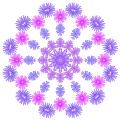 round of purple flowers, design element