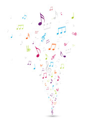 Fototapeta premium Colorful music notes background