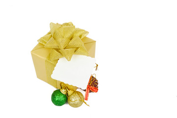 gift box with ribbon and bow isolated on white