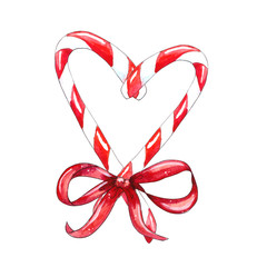 Christmas candy cane with red bow
