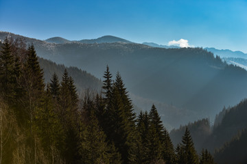 Morning landscape of a mountain peak