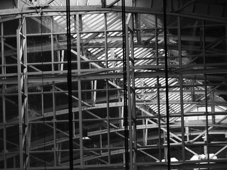 Structural steel roof building