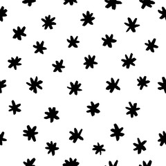 Graphic seamless vector star doodle pattern