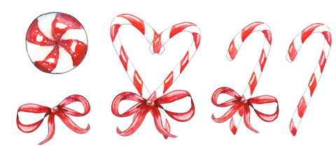 Set of Christmas candy cane