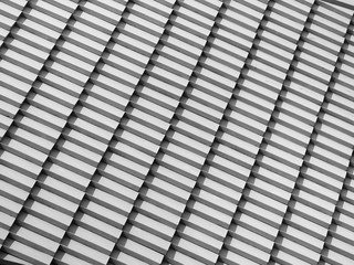 black and white tile roof pattern