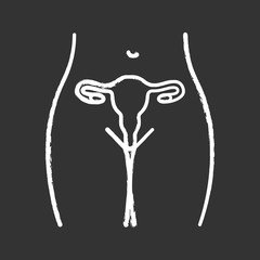 Female reproductive system chalk icon