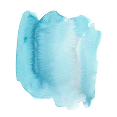 Light blue brush strokes painted in watercolor on clean white background