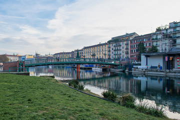 Obraz premium The Naviglio of the Darsena in Milan