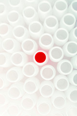 Many plastic bottles from above