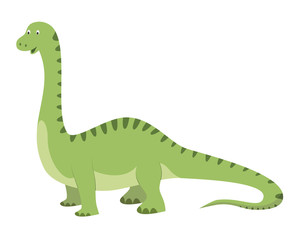 Diplodocus vector illustration in cartoon style for kids. Dinosaurs Collection.