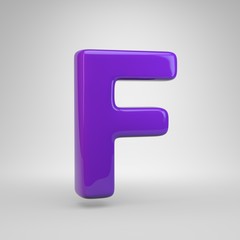 Proton purple color letter F uppercase isolated on white background