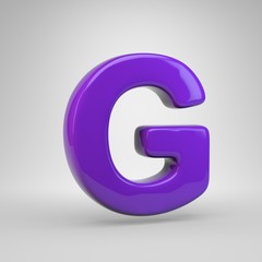 Proton purple color letter G uppercase isolated on white background
