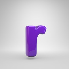 Proton purple color letter R lowercase isolated on white background