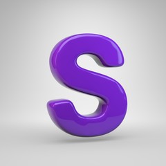 Proton purple color letter S uppercase isolated on white background