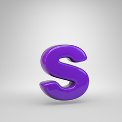 Proton purple color letter S lowercase isolated on white background