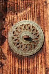 Fototapeta na wymiar old wooden door in rural area