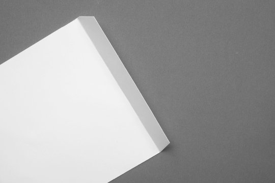 white paper on gray background
