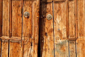 old wooden door in rural area