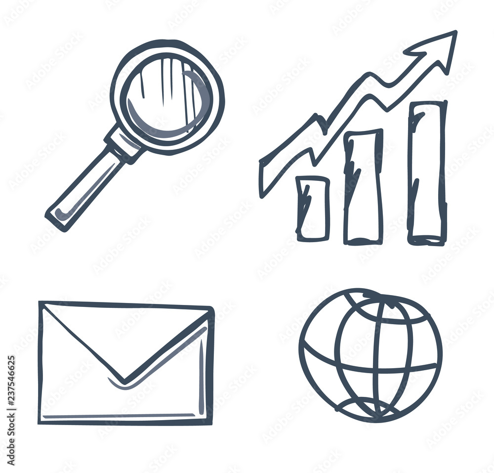 Poster magnifying glass and message in envelope vector