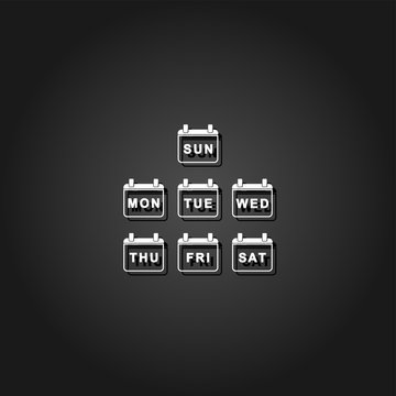 Every Day Week Calendar icon flat