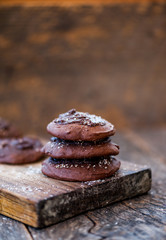 Fototapeta na wymiar Chocolate cookies for Santa Claus 