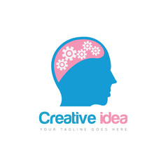 idea brain logo and icon design template