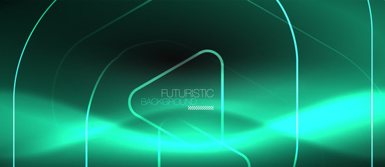 Dark black abstract background with neon colors and lines