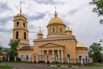Fototapeta na wymiar Cathedral of the assumption in Kashira, Russia. Since 1842