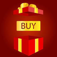big sale open gift box. concept of prize or bonus for customer and promo giftbox for ecommerce illustration