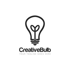 bulb light lamp logo and icon design template