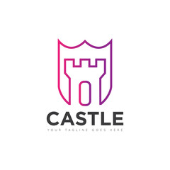Castle logo and icon design template
