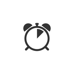 Stopwatch simple glyph icon clock. Black alarm clock timer vector icon.