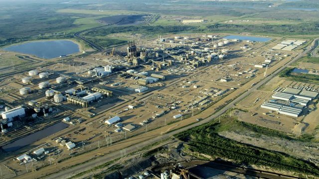 Aerial Oil Refinery Athabasca Oil Sands Fort McMurray