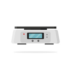 Fototapeta premium Icon of digital kitchen scale. Modern home appliance. Electric device. Household equipment. Technology theme. Colorful vector illustration in flat style isolated on white background.