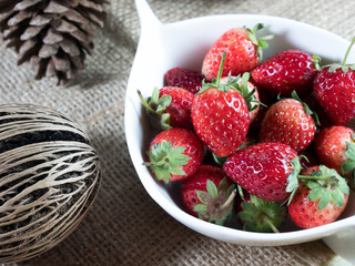 fresh strawberries in a bowl