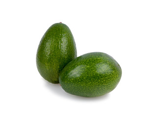 Fresh organic avocado isolated on the white. Tropical exotic food.
