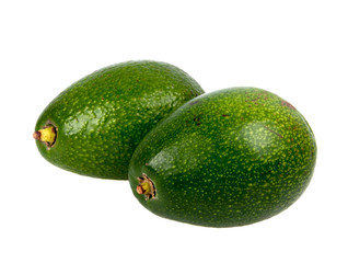 Fresh organic avocado isolated on the white. Tropical exotic food.