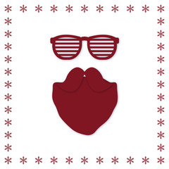 trendy Weihnachtsmann mit Brille