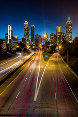 Fototapeta na wymiar Skyline of Atlanta from Jackson Street Bridge