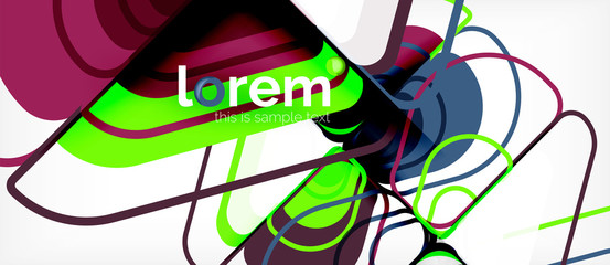 Colorful trendy geometric shapes background