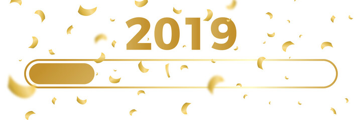 2019 loading bar gold confetti modern progress